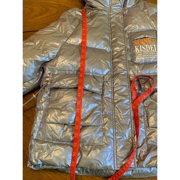 Women's Survival Metallic Down Jacket Puffer Starry Sky Gray Size S - Picture 16 of 16